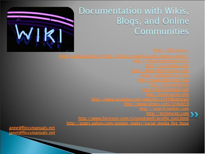 Handout download for Documentation with Blogs, Wikis, and Online Communities